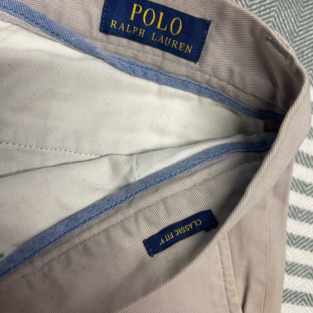 Polo by Ralph Lauren Classic Fit 9” Tan Flat Front Shorts Size 32 - Picture 2 of 5